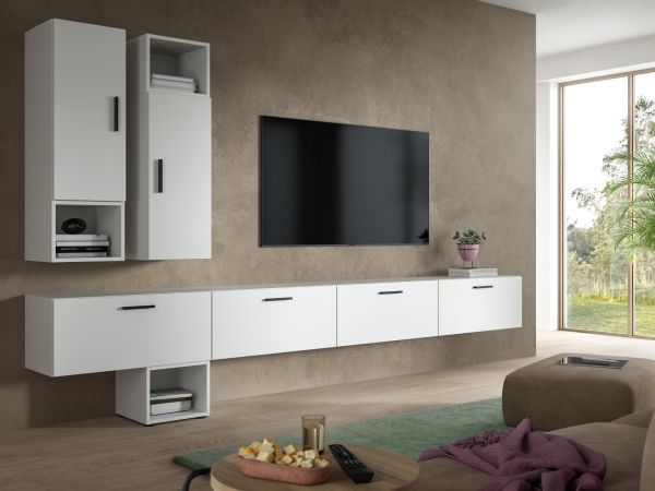 TV-Lowboard Onawa in wei� TV Unterteil h�ngend / stehend 176 cm
