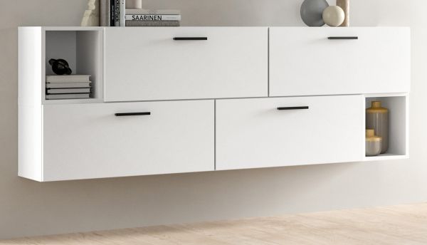 Sideboard Onawa in wei� Kommode h�ngend / stehend 176 cm, Soft-Close