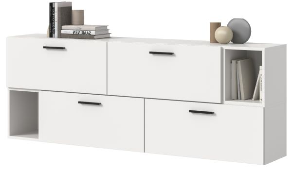 Sideboard Onawa in wei� Kommode h�ngend / stehend 176 cm, Soft-Close