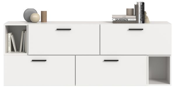Sideboard Onawa in wei� Kommode h�ngend / stehend 176 cm, Soft-Close