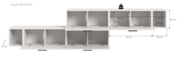 Sideboard Onawa in wei� Stauraumschrank 277 cm, Soft-Close