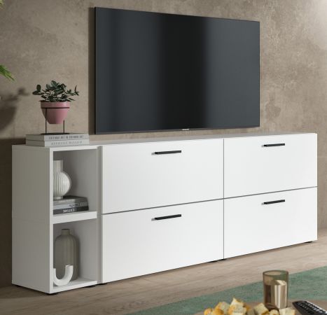 TV-Lowboard Onawa in wei� TV-Unterteil h�ngend / stehend 176 cm, Soft-Close
