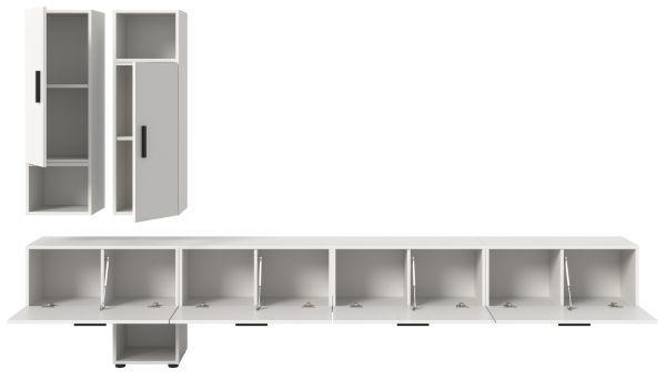 Wohnwand Onawa in wei� Wohnkombination h�ngend / stehend 300 x 178 cm