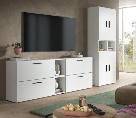Stauraumschrank Onawa in wei� Mehrzweckschrank 65 x 178 cm