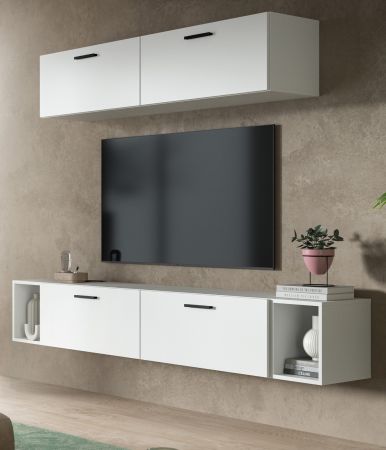 Wohnwand Onawa in wei� Wohnkombination 202 x 184 cm, Soft-Close