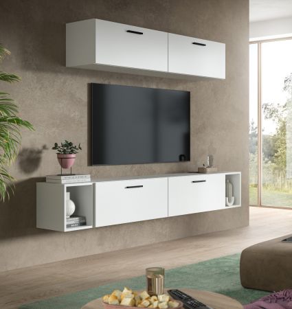 Wohnwand Onawa in wei� Wohnkombination 202 x 184 cm, Soft-Close