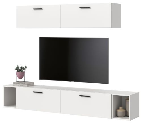 Wohnwand Onawa in wei� Wohnkombination 202 x 184 cm, Soft-Close