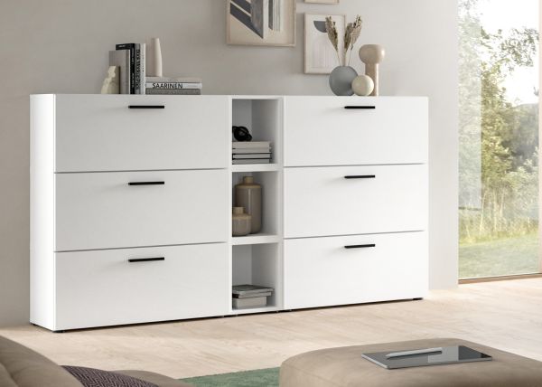 Sideboard Onawa in Grau und Artisan Eiche Kommode 176 cm, Soft-Close