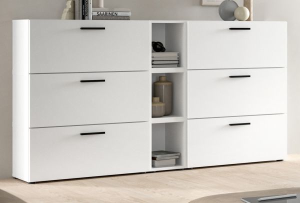 Sideboard Onawa in Grau und Artisan Eiche Kommode 176 cm, Soft-Close