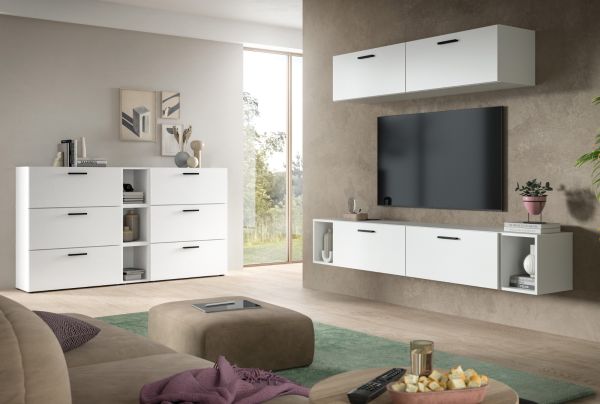 Sideboard Onawa in Grau und Artisan Eiche Kommode 176 cm, Soft-Close