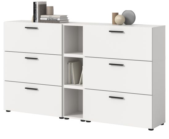 Sideboard Onawa in Grau und Artisan Eiche Kommode 176 cm, Soft-Close