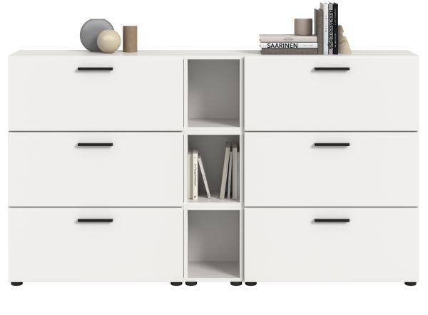 Sideboard Onawa in Grau und Artisan Eiche Kommode 176 cm, Soft-Close