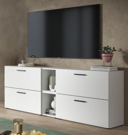 TV-Lowboard Onawa in wei� TV-Unterteil h�ngend / stehend 176 cm, Soft-Close
