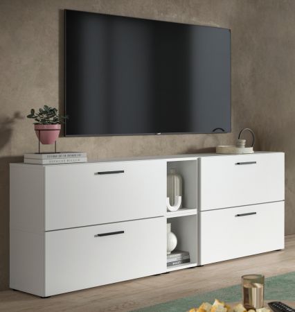 TV-Lowboard Onawa in wei� TV-Unterteil h�ngend / stehend 176 cm, Soft-Close