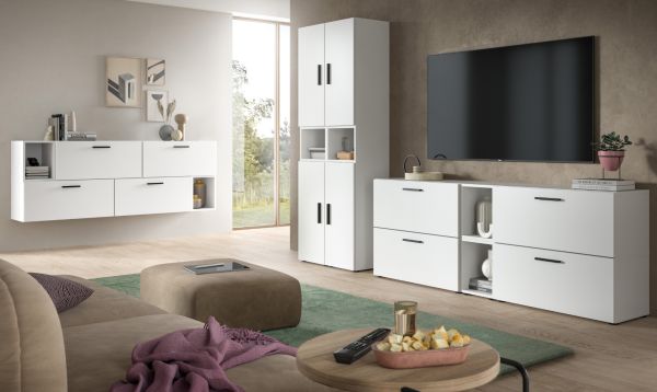 TV-Lowboard Onawa in wei� TV-Unterteil h�ngend / stehend 176 cm, Soft-Close
