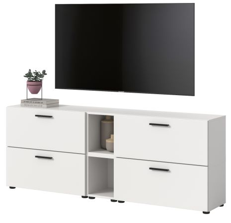 TV-Lowboard Onawa in wei� TV-Unterteil h�ngend / stehend 176 cm, Soft-Close