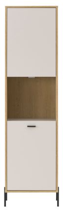 Vitrine Ingar in Kaschmir und Eiche Vitrinenschrank 54 x 204 cm, Soft-Close