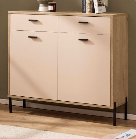 Kommode Ingar in Kaschmir und Eiche Sideboard 105 cm, Soft-Close