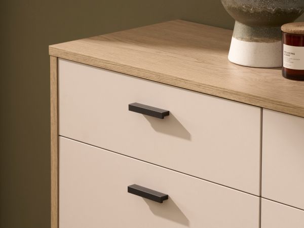 Kommode Ingar in Kaschmir und Eiche Sideboard 105 cm, Soft-Close