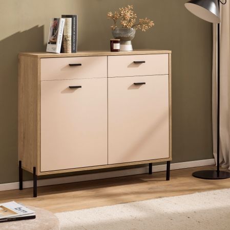 Kommode Ingar in Kaschmir und Eiche Sideboard 105 cm, Soft-Close