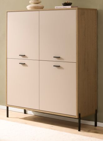 Highboard Ingar in Kaschmir und Eiche Kommode 115 x 140 cm, Soft-Close