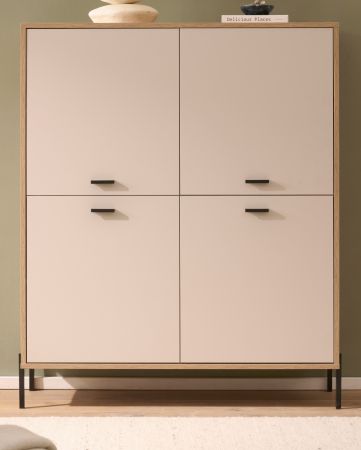 Highboard Ingar in Kaschmir und Eiche Kommode 115 x 140 cm, Soft-Close