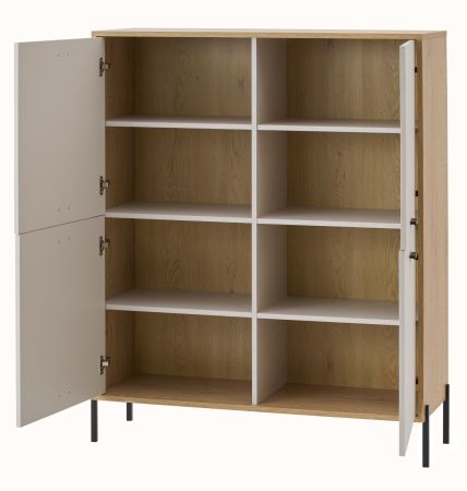 Highboard Ingar in Kaschmir und Eiche Kommode 115 x 140 cm, Soft-Close