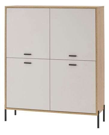 Highboard Ingar in Kaschmir und Eiche Kommode 115 x 140 cm, Soft-Close
