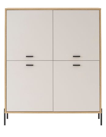 Highboard Ingar in Kaschmir und Eiche Kommode 115 x 140 cm, Soft-Close