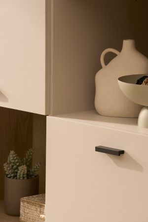 Regalschrank Ingar in Kaschmir und Eiche Highboard 105 x 160 cm, Soft-Close