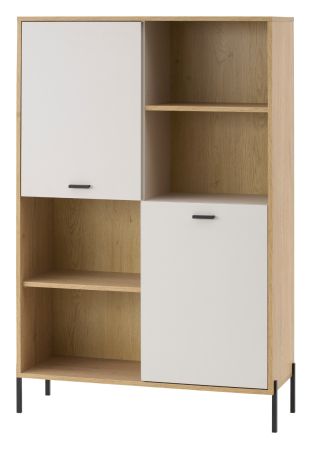 Regalschrank Ingar in Kaschmir und Eiche Highboard 105 x 160 cm, Soft-Close
