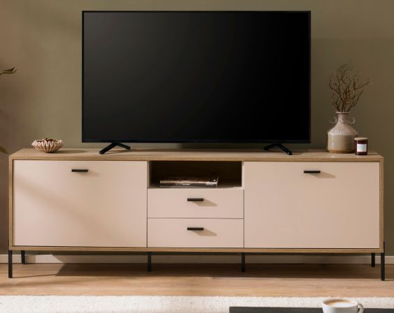 TV-Lowboard Ingar in Kaschmir und Eiche TV Unterteil 195 x 64 cm, mit Soft-Close und Komforth�he