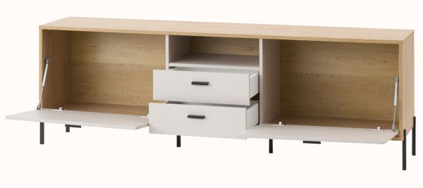 TV-Lowboard Ingar in Kaschmir und Eiche TV Unterteil 195 x 64 cm, mit Soft-Close und Komforth�he