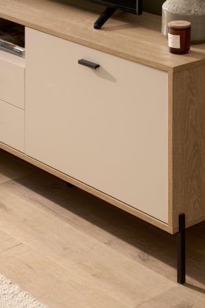 TV-Lowboard Ingar in Kaschmir und Eiche TV Unterteil 195 x 64 cm, mit Soft-Close und Komforth�he