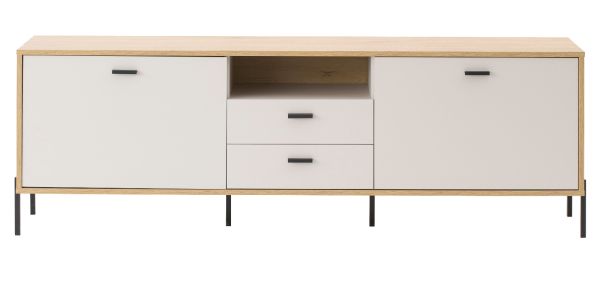 TV-Lowboard Ingar in Kaschmir und Eiche TV Unterteil 195 x 64 cm, mit Soft-Close und Komforth�he