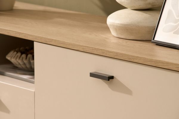 Sideboard Ingar in Kaschmir und Eiche Kommode 205 cm, Soft-Close