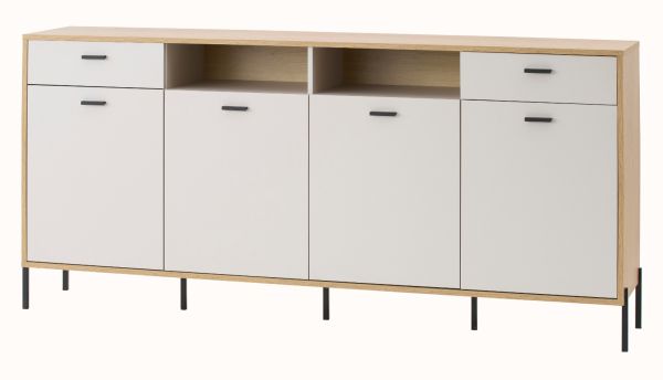Sideboard Ingar in Kaschmir und Eiche Kommode 205 cm, Soft-Close