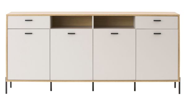Sideboard Ingar in Kaschmir und Eiche Kommode 205 cm, Soft-Close