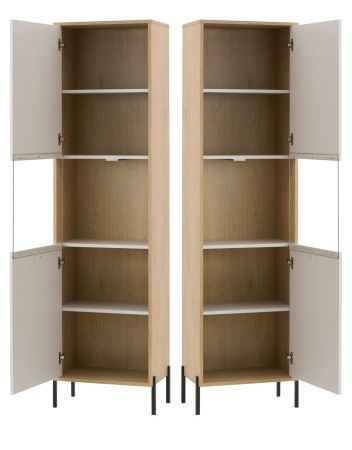 Wohnwand Ingar in Kaschmir und Eiche Wohnkombination 259 cm, mit Soft-Close