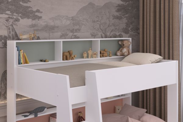 Parisot Etagenbett Leo in wei� Kinder und Jugendzimmer Hochbett 90 x 200 cm