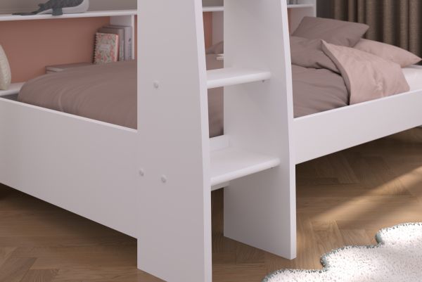 Parisot Etagenbett Leo in wei� Kinder und Jugendzimmer Hochbett 90 x 200 cm