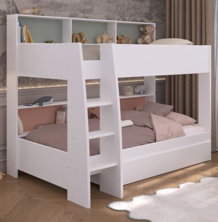 Parisot Etagenbett Leo in wei� Kinder und Jugendzimmer Hochbett 90 x 200 cm