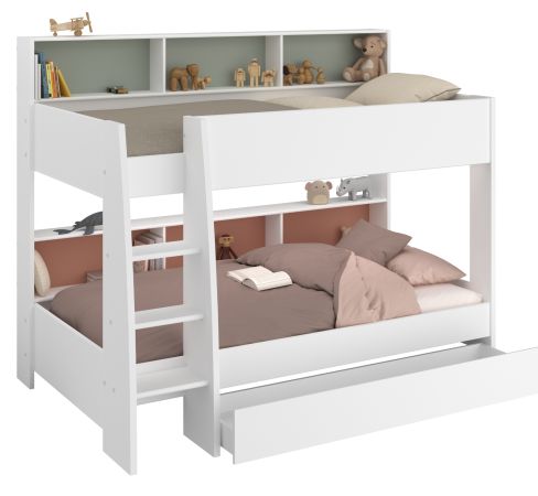 Parisot Etagenbett Leo in wei� Kinder und Jugendzimmer Hochbett 90 x 200 cm