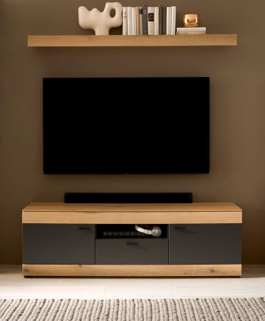 TV-Lowboard Assina in Evoke Eiche und grau matt TV Unterteil 150 cm, Soft-Close