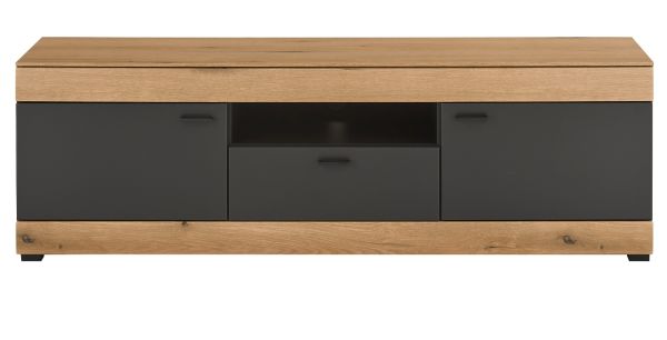 TV-Lowboard Assina in Evoke Eiche und grau matt TV Unterteil 150 cm, Soft-Close