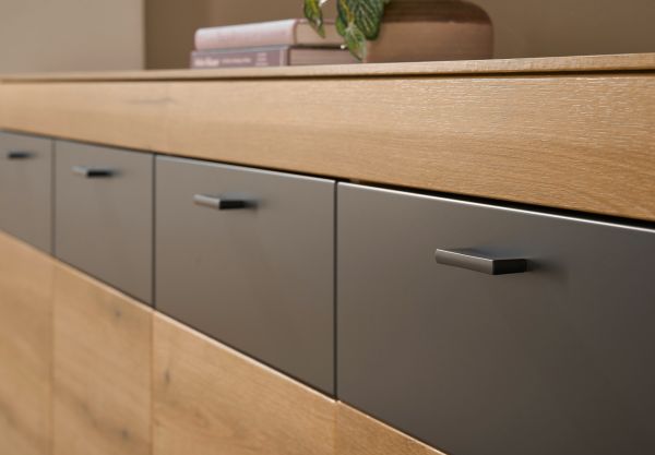 Sideboard Assina in Evoke Eiche und grau matt Kommode 200 cm, Soft-Close