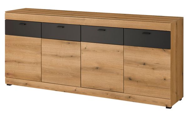 Sideboard Assina in Evoke Eiche und grau matt Kommode 200 cm, Soft-Close