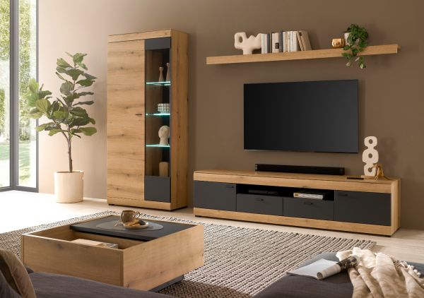 Wandboard Assina in Evoke Eiche Wandregal 200 cm
