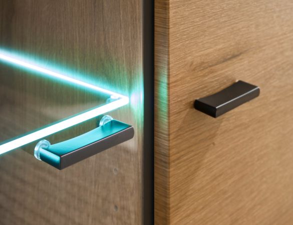 Wohnwand Assina in Evoke Eiche und grau matt Wohnkombination 300 cm, Soft-Close