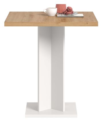 Esstisch Anton in Artisan Eiche und wei� K�chentisch 70 x 70 cm